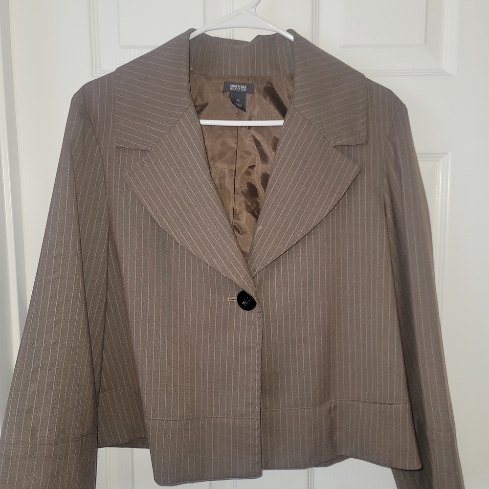 Brown Pinstripe Women's Jacket